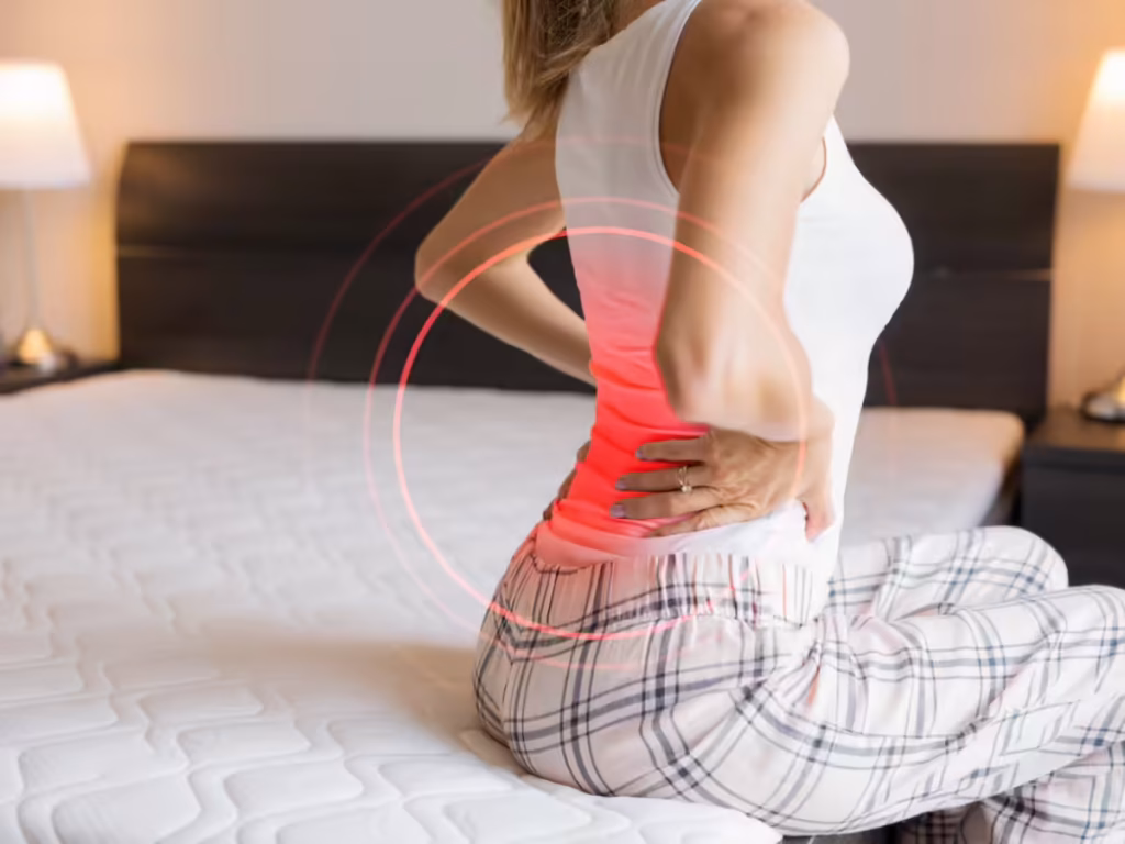 Lady with stiffness after sleeping